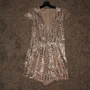 Gold sequin romper - size L